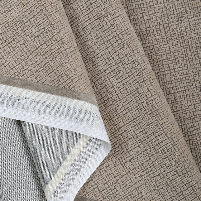 Beige Colour Geometric Pattern Velvet Flock Easy Clean Sofa and Chair Fabric