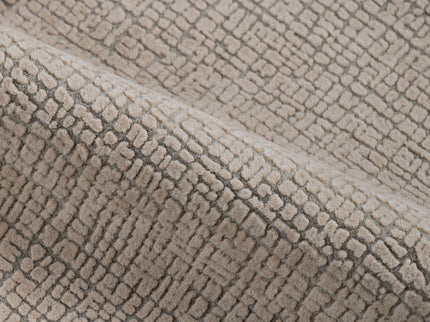 Beige Colour Geometric Pattern Velvet Flock Easy Clean Sofa and Chair Fabric