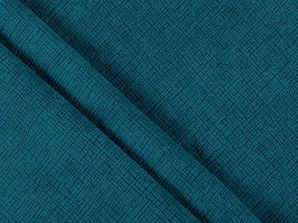 Turquoise Colour Geometric Pattern Velvet Flock Easy Clean Sofa and Chair Fabric