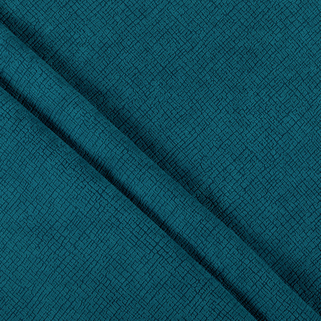 Turquoise Colour Geometric Pattern Velvet Flock Easy Clean Sofa and Chair Fabric