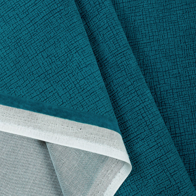 Turquoise Colour Geometric Pattern Velvet Flock Easy Clean Sofa and Chair Fabric