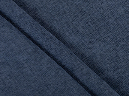 Denim Blue Colour Geometric Pattern Velvet Flock Easy Clean Sofa and Chair Fabric