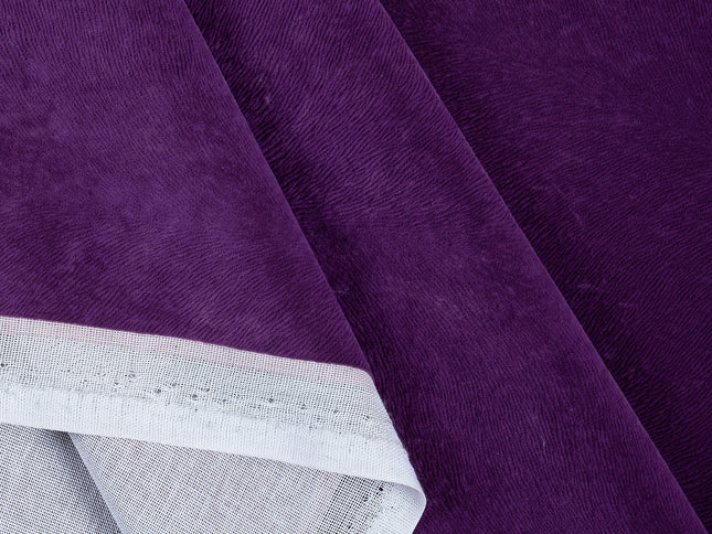 Magenta Colour Brushed Textured Velvet Flock Easy Clean Sofa, Chair and Curtain Fabric