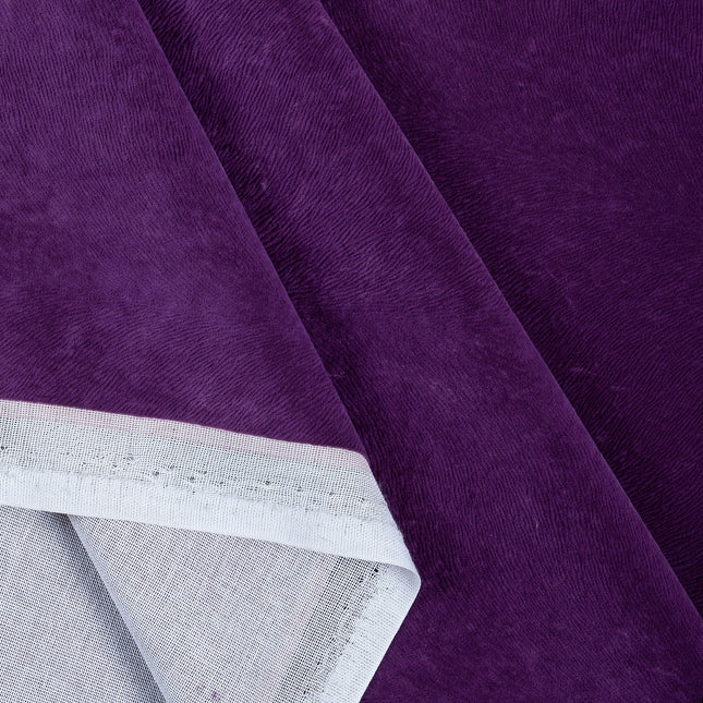 Magenta Colour Brushed Textured Velvet Flock Easy Clean Sofa, Chair and Curtain Fabric