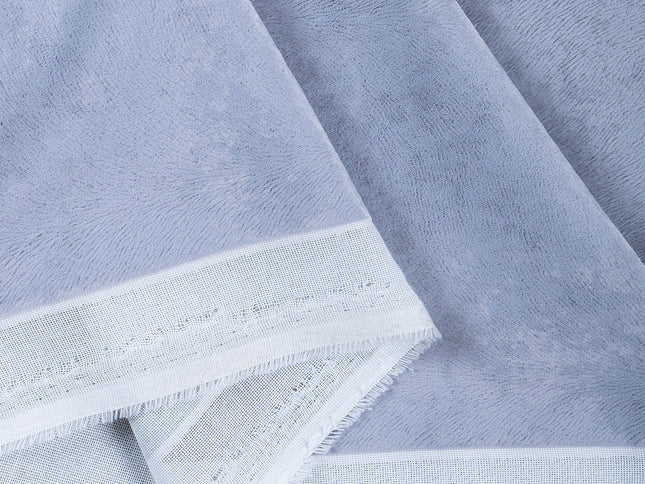 Silver Grey Colour Brushed Textured Velvet Flock Easy Clean Sofa, Chair and Curtain Fabric