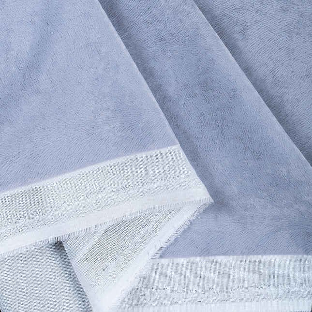 Silver Grey Colour Brushed Textured Velvet Flock Easy Clean Sofa, Chair and Curtain Fabric
