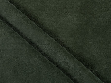 Dark Olive Green Colour Brushed Textured Velvet Flock Easy Clean Sofa, Chair and Curtain Fabric