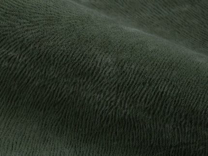 Dark Olive Green Colour Brushed Textured Velvet Flock Easy Clean Sofa, Chair and Curtain Fabric