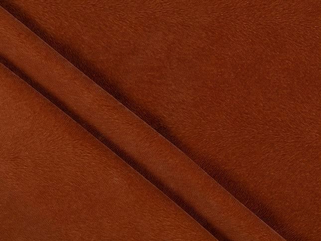 Rust Colour Brushed Textured Velvet Flock Easy Clean Sofa, Chair and Curtain Fabric