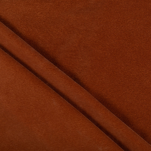 Rust Colour Brushed Textured Velvet Flock Easy Clean Sofa, Chair and Curtain Fabric