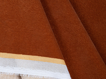 Rust Colour Brushed Textured Velvet Flock Easy Clean Sofa, Chair and Curtain Fabric