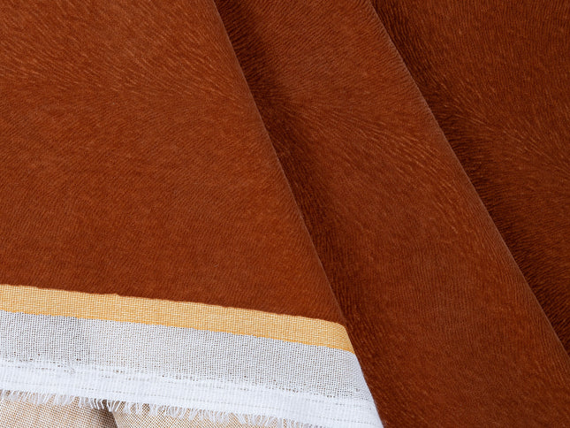 Rust Colour Brushed Textured Velvet Flock Easy Clean Sofa, Chair and Curtain Fabric
