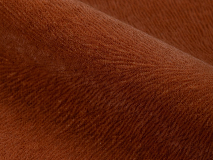 Rust Colour Brushed Textured Velvet Flock Easy Clean Sofa, Chair and Curtain Fabric