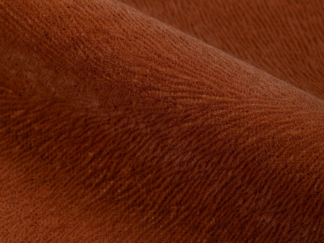 Rust Colour Brushed Textured Velvet Flock Easy Clean Sofa, Chair and Curtain Fabric