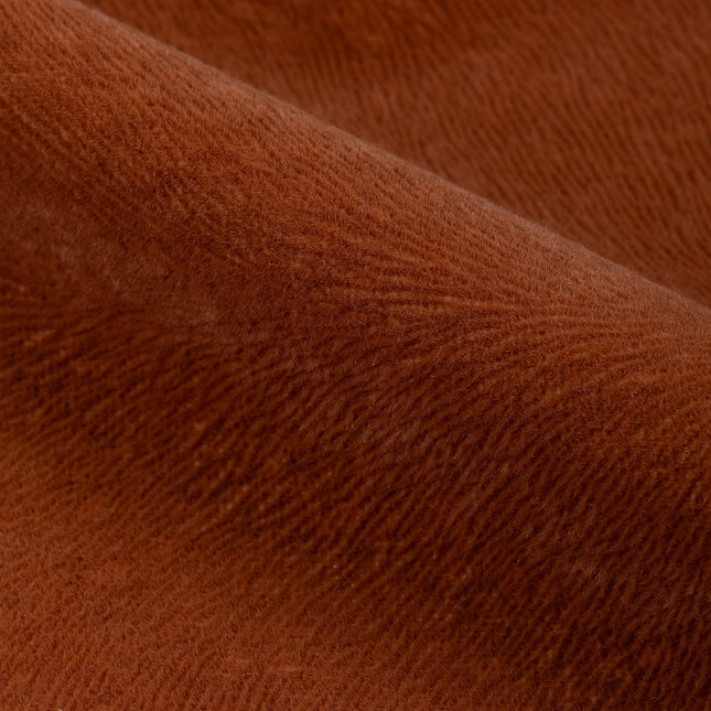 Rust Colour Brushed Textured Velvet Flock Easy Clean Sofa, Chair and Curtain Fabric
