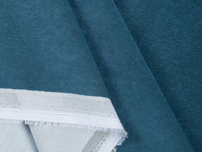 Teal Green Colour Brushed Textured Velvet Flock Easy Clean Sofa, Chair and Curtain Fabric