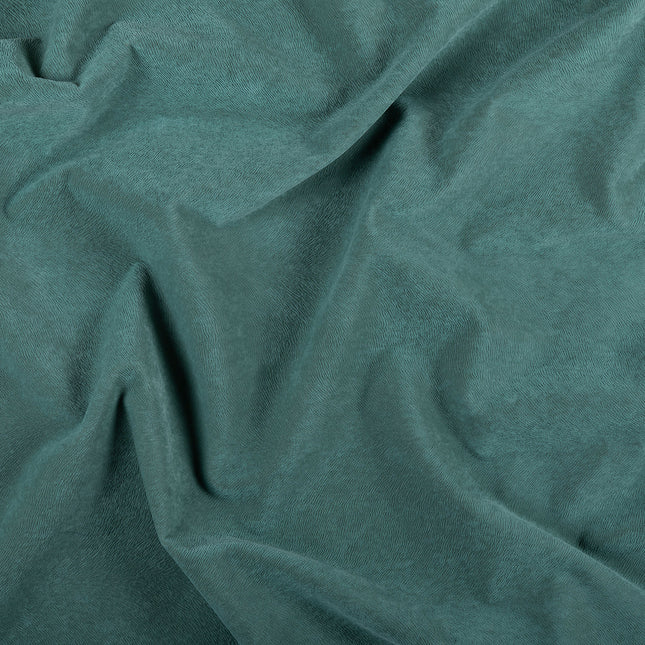 Leafy Green Colour Brushed Textured Velvet Flock Easy Clean Sofa, Chair and Curtain Fabric