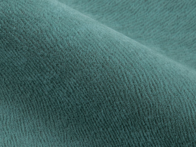 Leafy Green Colour Brushed Textured Velvet Flock Easy Clean Sofa, Chair and Curtain Fabric