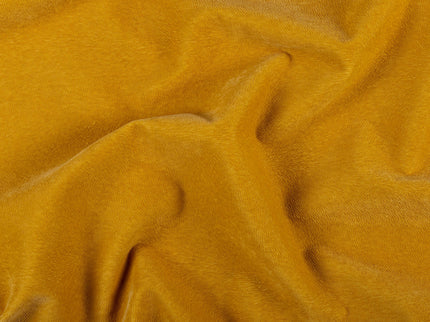 Mustard Yellow Colour Brushed Textured Velvet Flock Easy Clean Sofa, Chair and Curtain Fabric