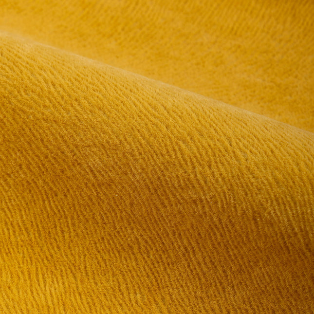 Mustard Yellow Colour Brushed Textured Velvet Flock Easy Clean Sofa, Chair and Curtain Fabric