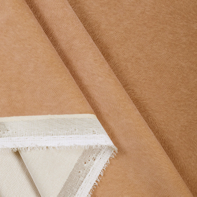 Peach Colour Brushed Textured Velvet Flock Easy Clean Sofa, Chair and Curtain Fabric