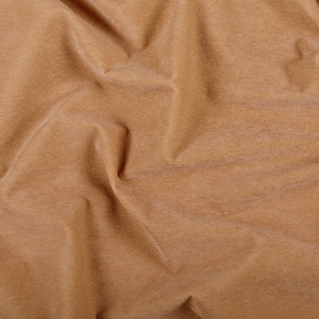 Peach Colour Brushed Textured Velvet Flock Easy Clean Sofa, Chair and Curtain Fabric