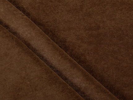 Medium Brown Colour Brushed Textured Velvet Flock Easy Clean Sofa, Chair and Curtain Fabric