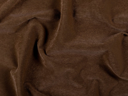 Medium Brown Colour Brushed Textured Velvet Flock Easy Clean Sofa, Chair and Curtain Fabric