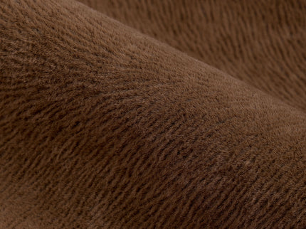 Medium Brown Colour Brushed Textured Velvet Flock Easy Clean Sofa, Chair and Curtain Fabric