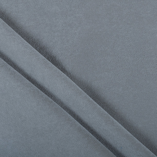 Cement Grey Colour Brushed Textured Velvet Flock Easy Clean Sofa, Chair and Curtain Fabric