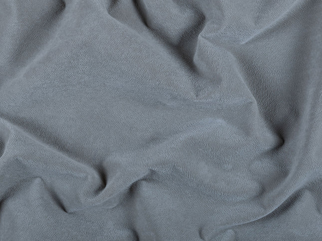 Cement Grey Colour Brushed Textured Velvet Flock Easy Clean Sofa, Chair and Curtain Fabric