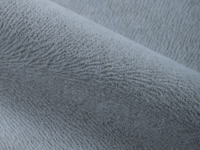 Cement Grey Colour Brushed Textured Velvet Flock Easy Clean Sofa, Chair and Curtain Fabric