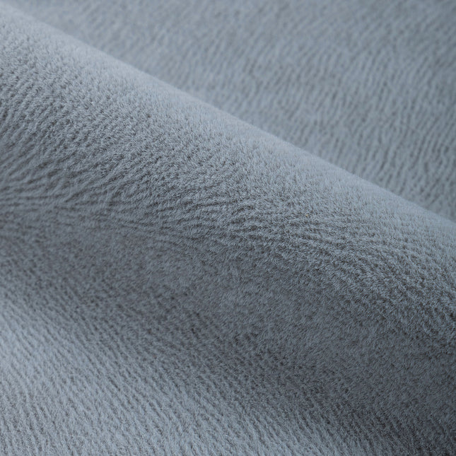 Cement Grey Colour Brushed Textured Velvet Flock Easy Clean Sofa, Chair and Curtain Fabric