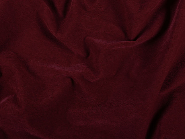 Burgundy Red Colour Brushed Textured Velvet Flock Easy Clean Sofa, Chair and Curtain Fabric