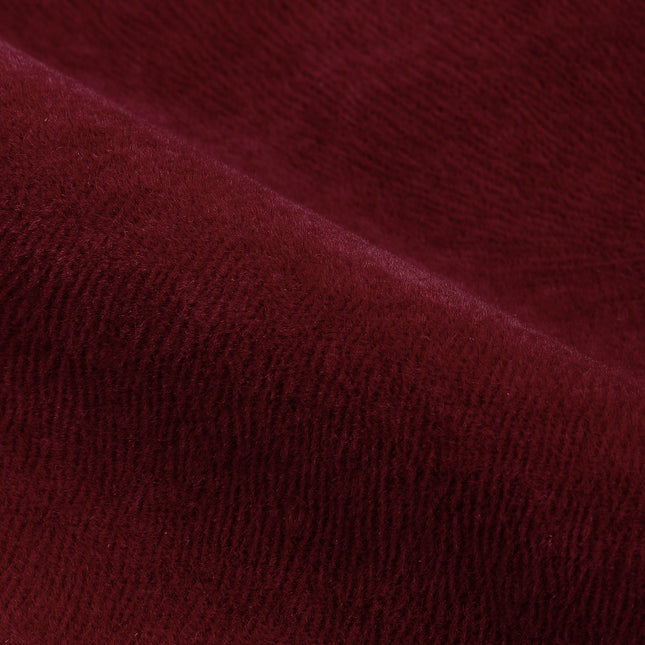 Burgundy Red Colour Brushed Textured Velvet Flock Easy Clean Sofa, Chair and Curtain Fabric