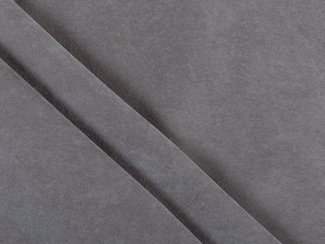 Olive Grey Colour Brushed Textured Velvet Flock Easy Clean Sofa, Chair and Curtain Fabric