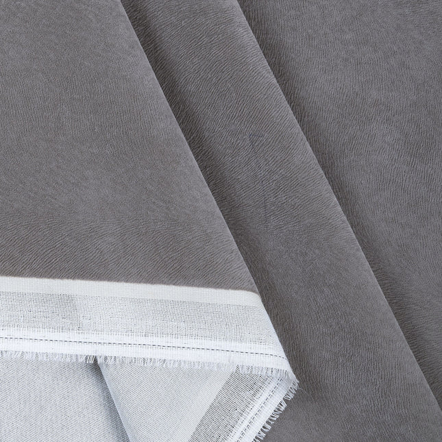 Olive Grey Colour Brushed Textured Velvet Flock Easy Clean Sofa, Chair and Curtain Fabric