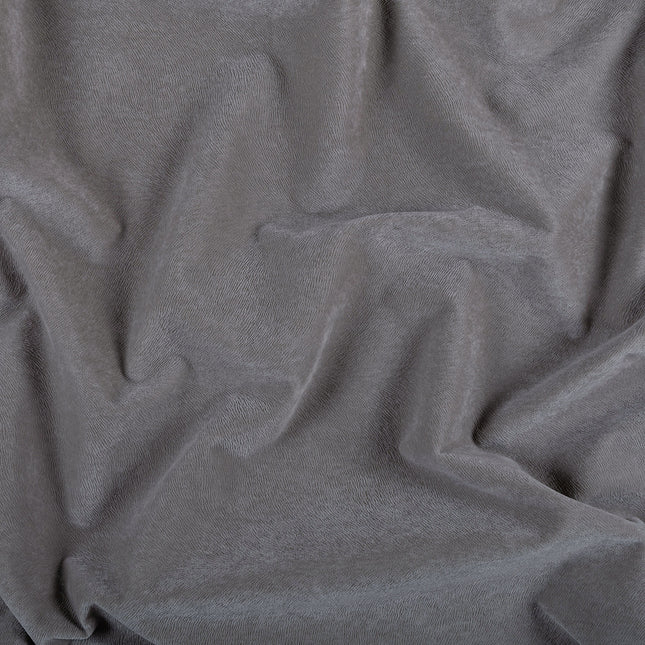 Olive Grey Colour Brushed Textured Velvet Flock Easy Clean Sofa, Chair and Curtain Fabric