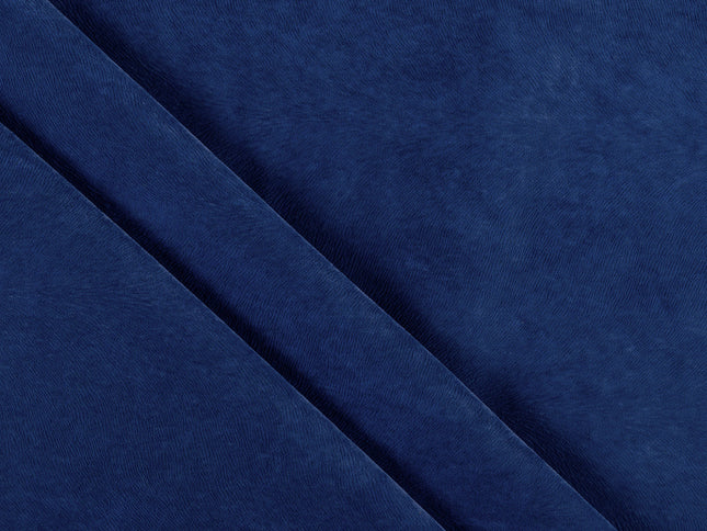Royal Blue Colour Brushed Textured Velvet Flock Easy Clean Sofa, Chair and Curtain Fabric