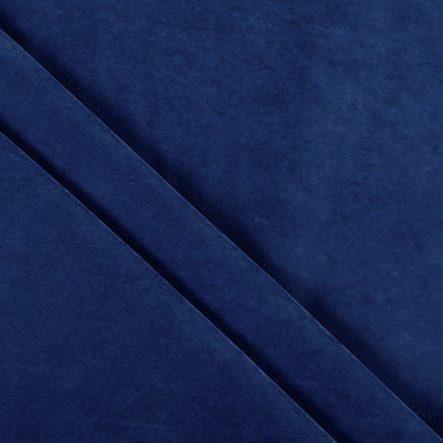 Royal Blue Colour Brushed Textured Velvet Flock Easy Clean Sofa, Chair and Curtain Fabric