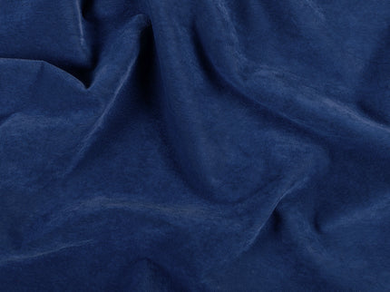Royal Blue Colour Brushed Textured Velvet Flock Easy Clean Sofa, Chair and Curtain Fabric