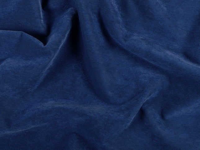 Royal Blue Colour Brushed Textured Velvet Flock Easy Clean Sofa, Chair and Curtain Fabric