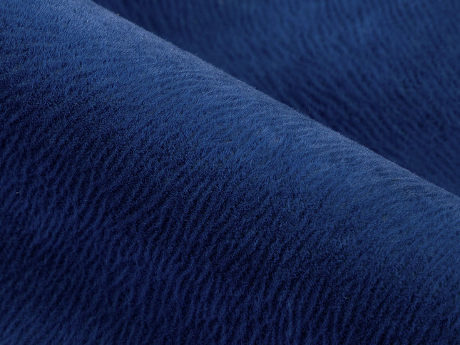 Royal Blue Colour Brushed Textured Velvet Flock Easy Clean Sofa, Chair and Curtain Fabric