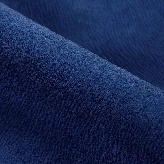 Royal Blue Colour Brushed Textured Velvet Flock Easy Clean Sofa, Chair and Curtain Fabric