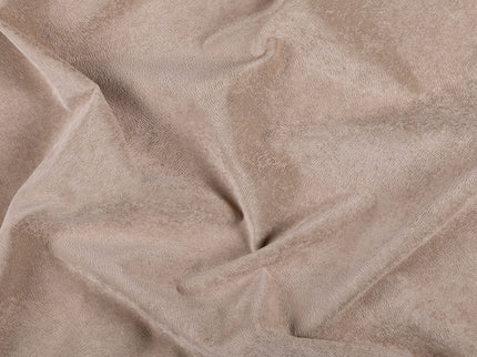 Light Brown Colour Brushed Textured Velvet Flock Easy Clean Sofa, Chair and Curtain Fabric