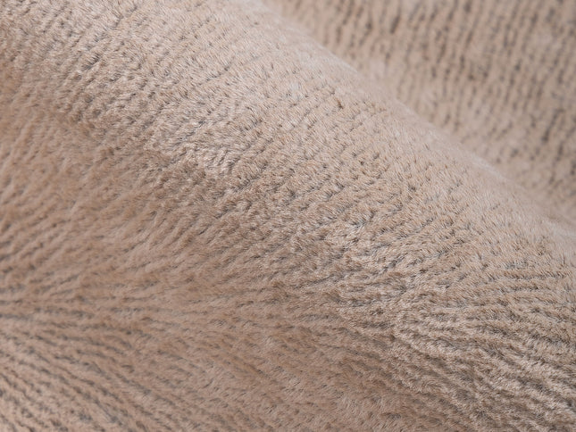 Light Brown Colour Brushed Textured Velvet Flock Easy Clean Sofa, Chair and Curtain Fabric