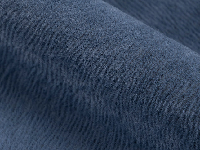 Dark Greyish Blue Colour Brushed Textured Velvet Flock Easy Clean Sofa, Chair and Curtain Fabric