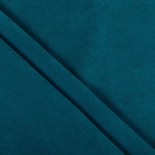 Turquoise Colour Brushed Textured Velvet Flock Easy Clean Sofa, Chair and Curtain Fabric