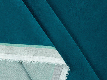 Turquoise Colour Brushed Textured Velvet Flock Easy Clean Sofa, Chair and Curtain Fabric