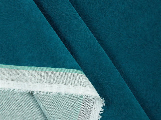 Turquoise Colour Brushed Textured Velvet Flock Easy Clean Sofa, Chair and Curtain Fabric